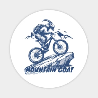 Mountain Goat Riding A Mountain Bike Magnet